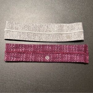 Lululemon Gray and Burgundy Training Hairbands